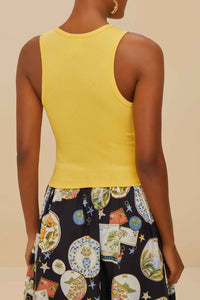 Top Farmrio Toucan Tank - Jaune