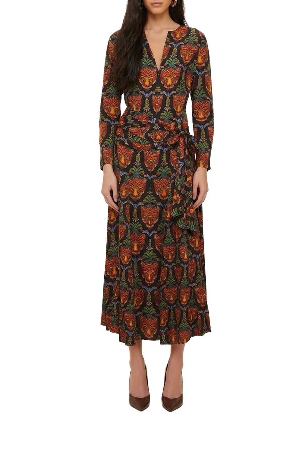 Robe longue Boho Panther - Noir