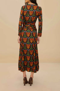Robe longue Boho Panther - Noir