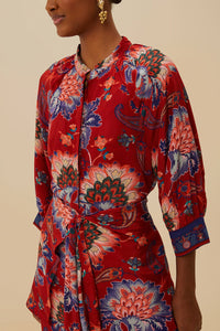Scarf midi dress - Red