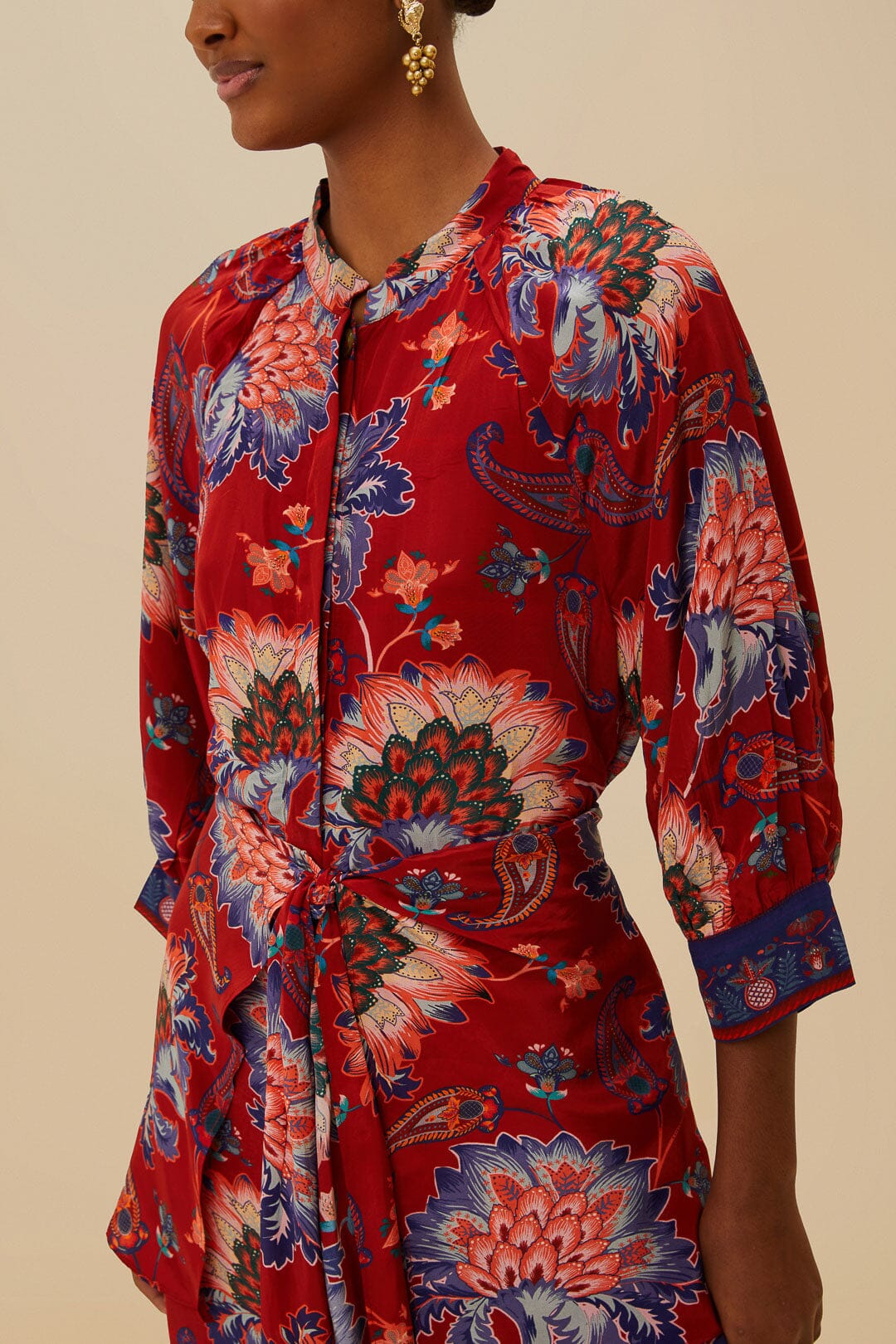 Scarf midi dress - Red