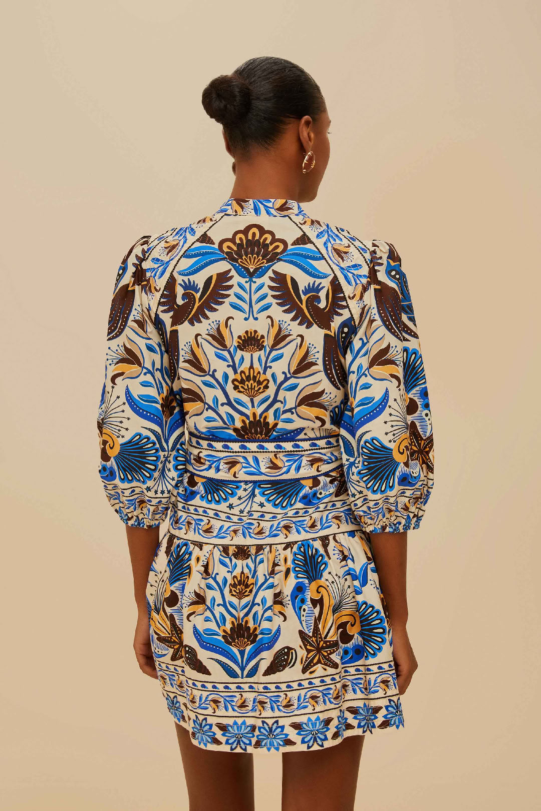 Nature Land Sand Short Dress - Blue