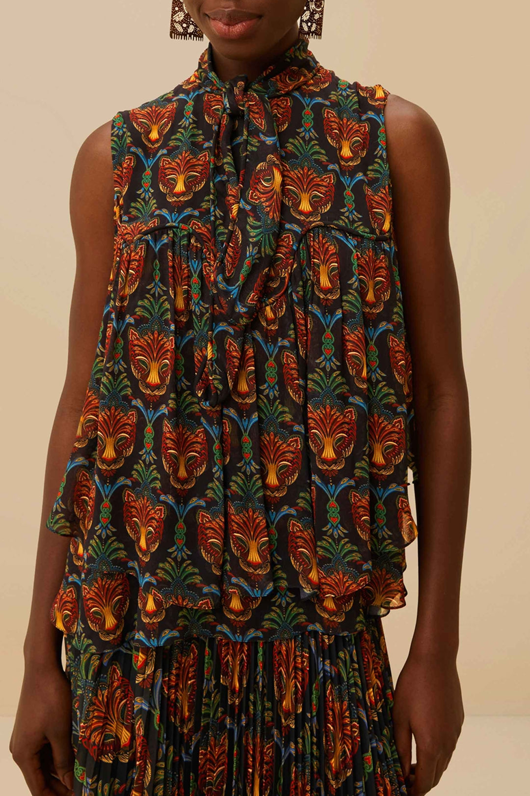 Boho Panther Black Blouse - Boho Panther Black