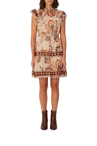Aura Floral short dress - Beige