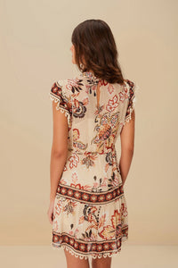 Aura Floral short dress - Beige