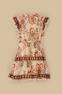 Aura Floral short dress - Beige