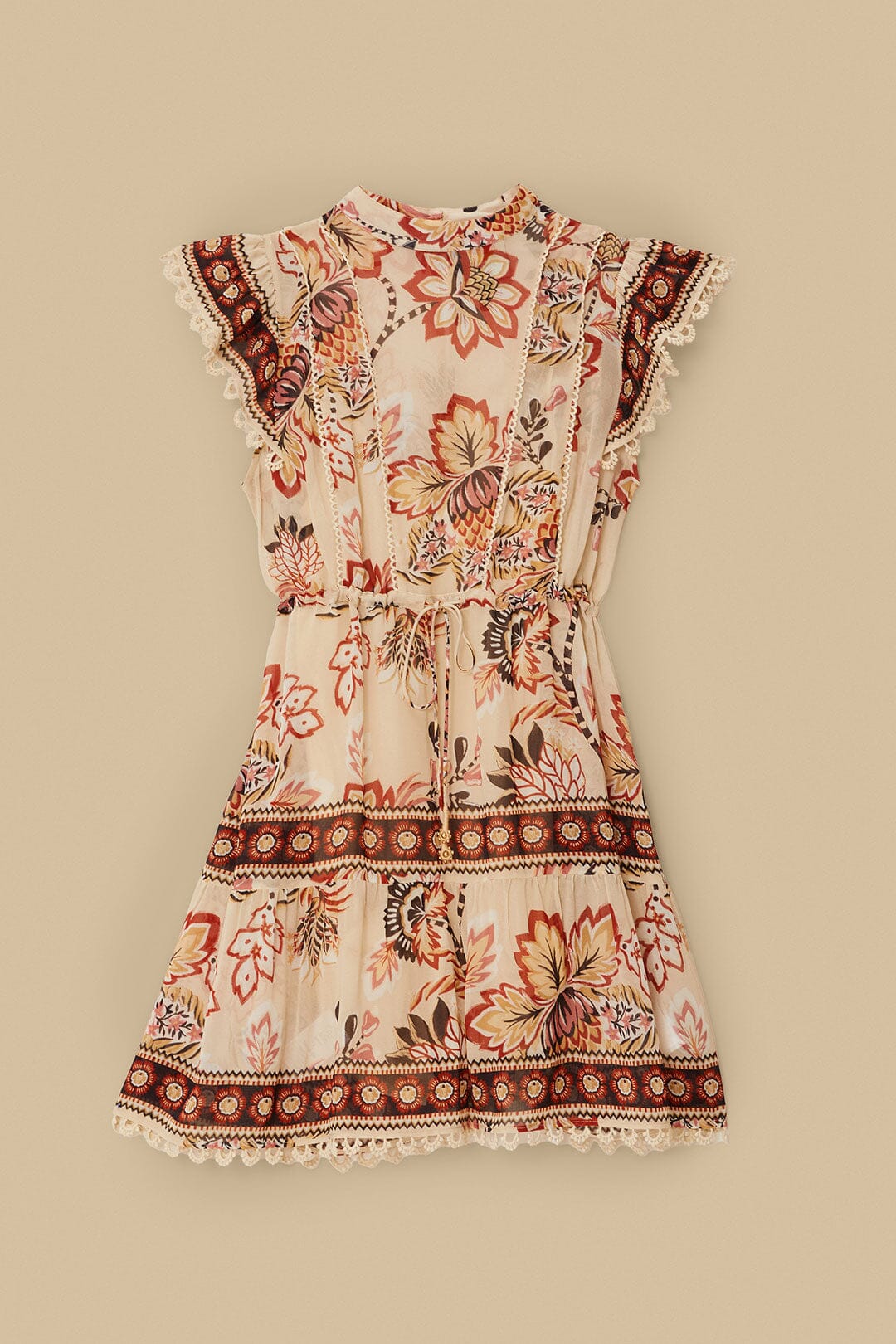 Aura Floral short dress - Beige