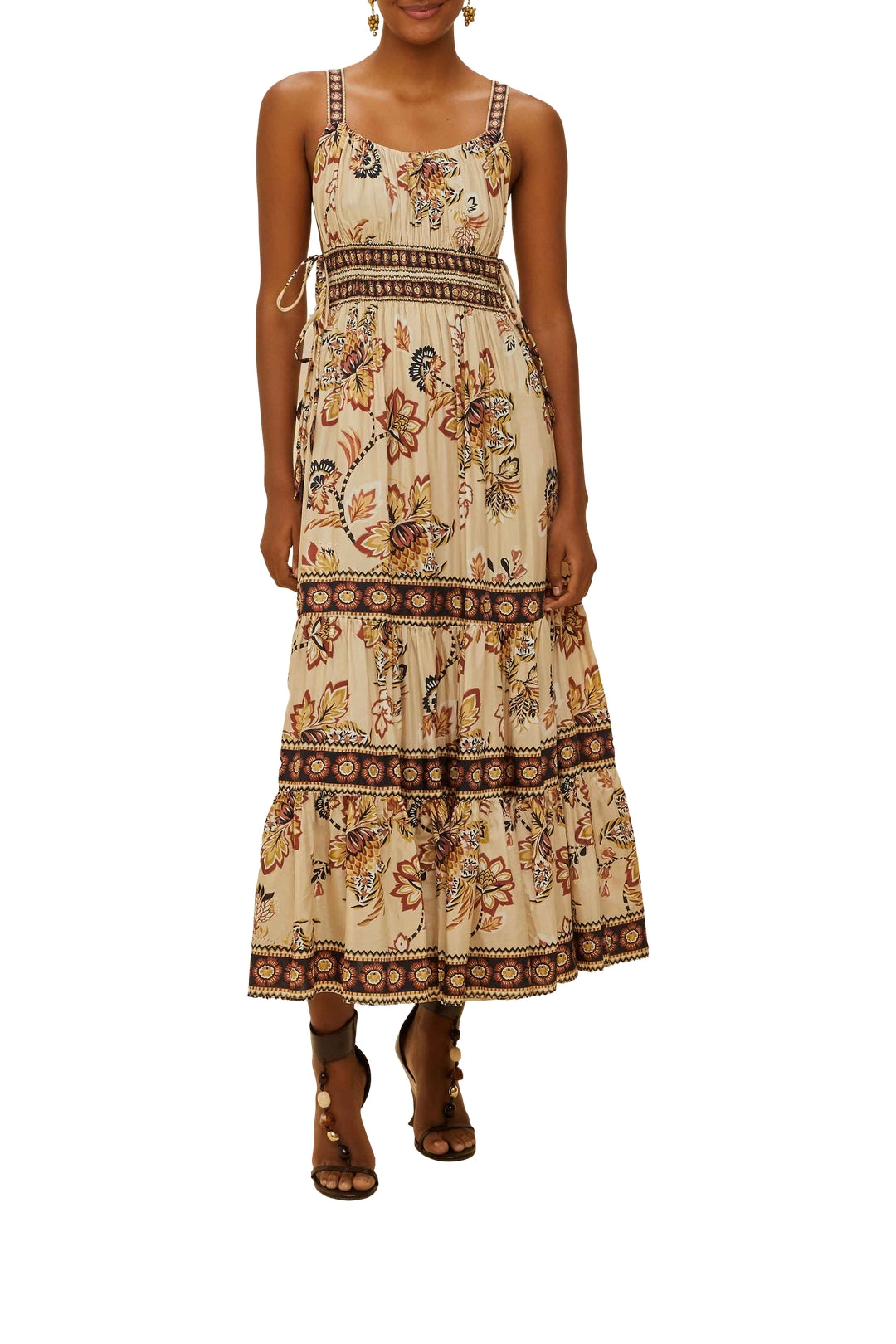 Strapless maxi dress - Beige