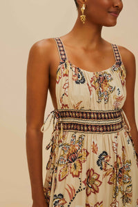 Strapless maxi dress - Beige