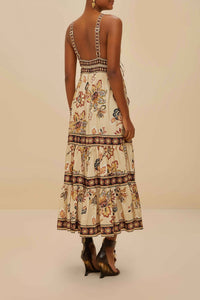 Strapless maxi dress - Beige
