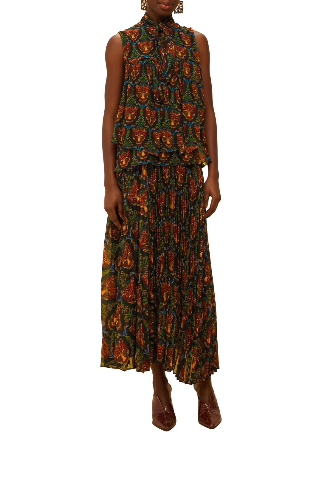 Jupe longue Pleated - Noir