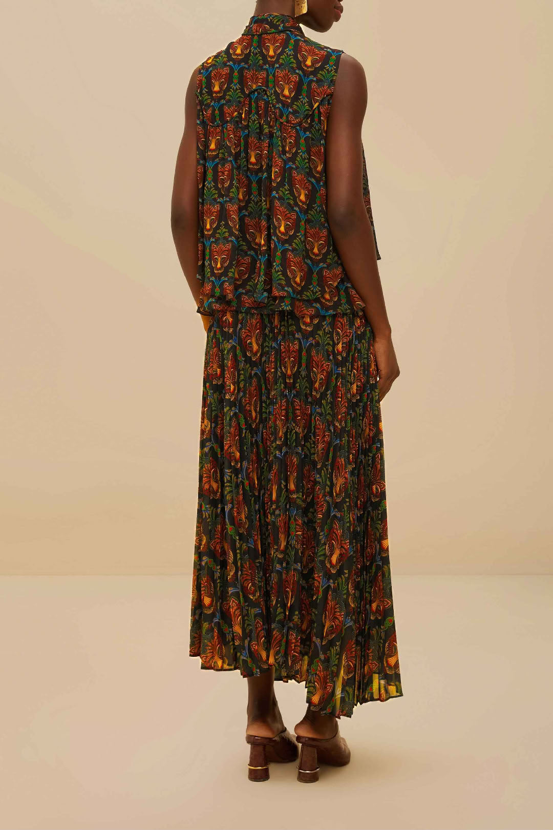 Jupe longue Pleated - Noir