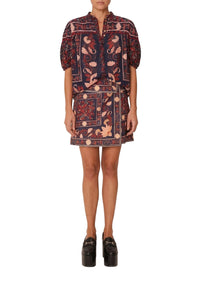 Blouse Boho Floral en foulard - Bleu