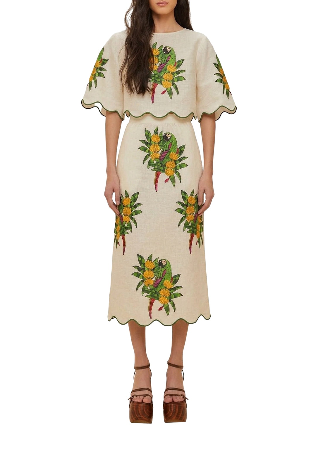 Blouse Maracana Bird Pearl en lin - Beige