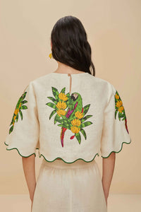 Maracana Bird Pearl linen blouse - Beige