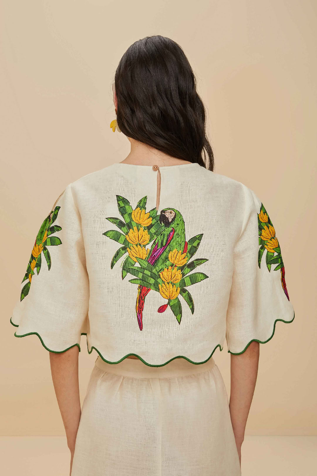 Maracana Bird Pearl linen blouse - Beige