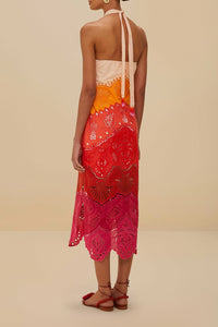 Summer Gradient Richelieu Ombre midi dress - Orange