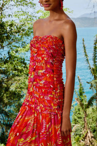 Robe longue bustier - Rose