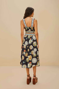 Multi-button midi skirt - Black