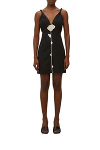 Short linen dress - Black