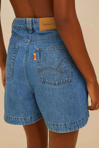 Palm Tree embroidered shorts - Blue