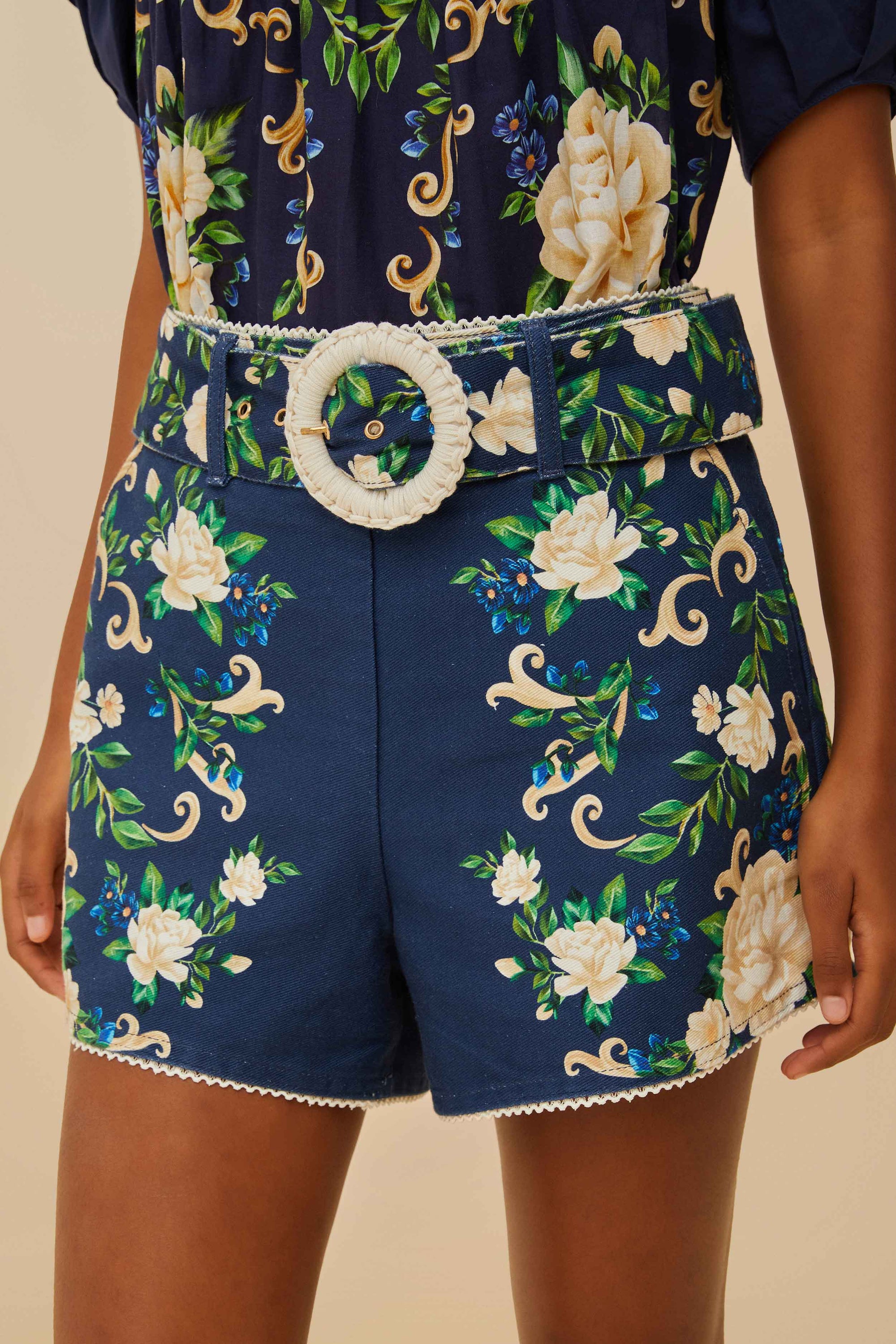 Short Flower tapestry - Bleu