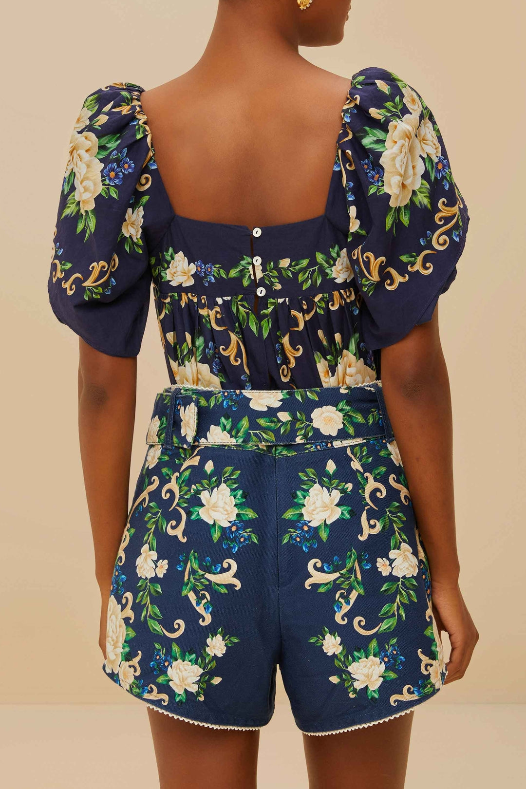 Short Flower tapestry - Bleu