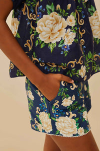 Short Flower tapestry - Bleu