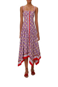 Pineapple Scarf Multicolor Robe midi - Pineapple Scarf Multicolor