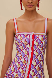 Pineapple scarf midi dress - Pink