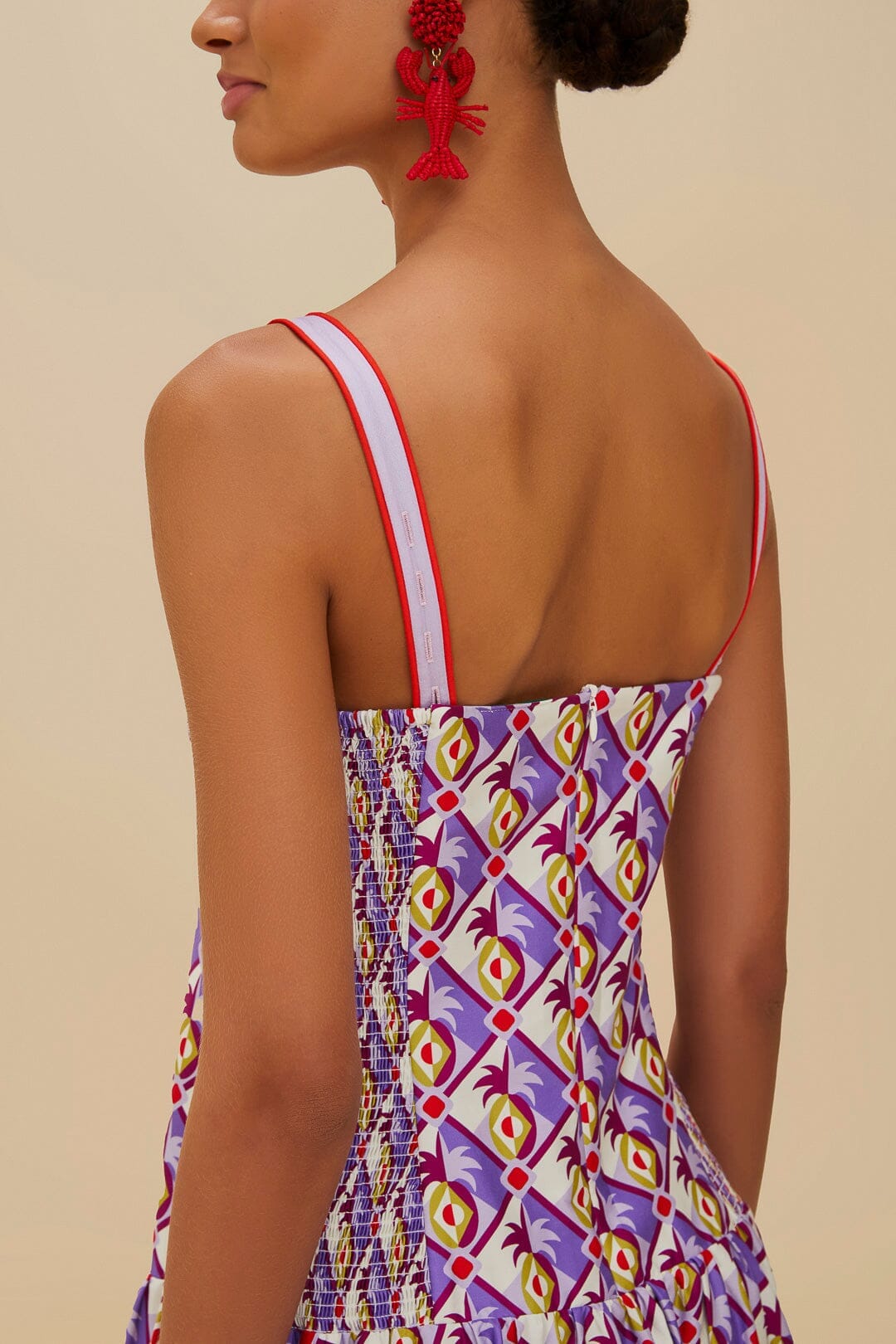 Pineapple scarf midi dress - Pink