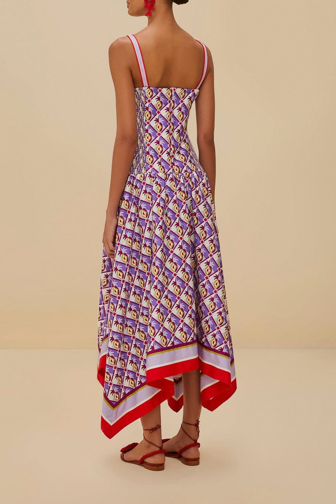 Pineapple scarf midi dress - Pink