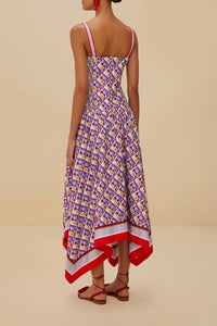 Pineapple Scarf Multicolor Robe midi - Pineapple Scarf Multicolor
