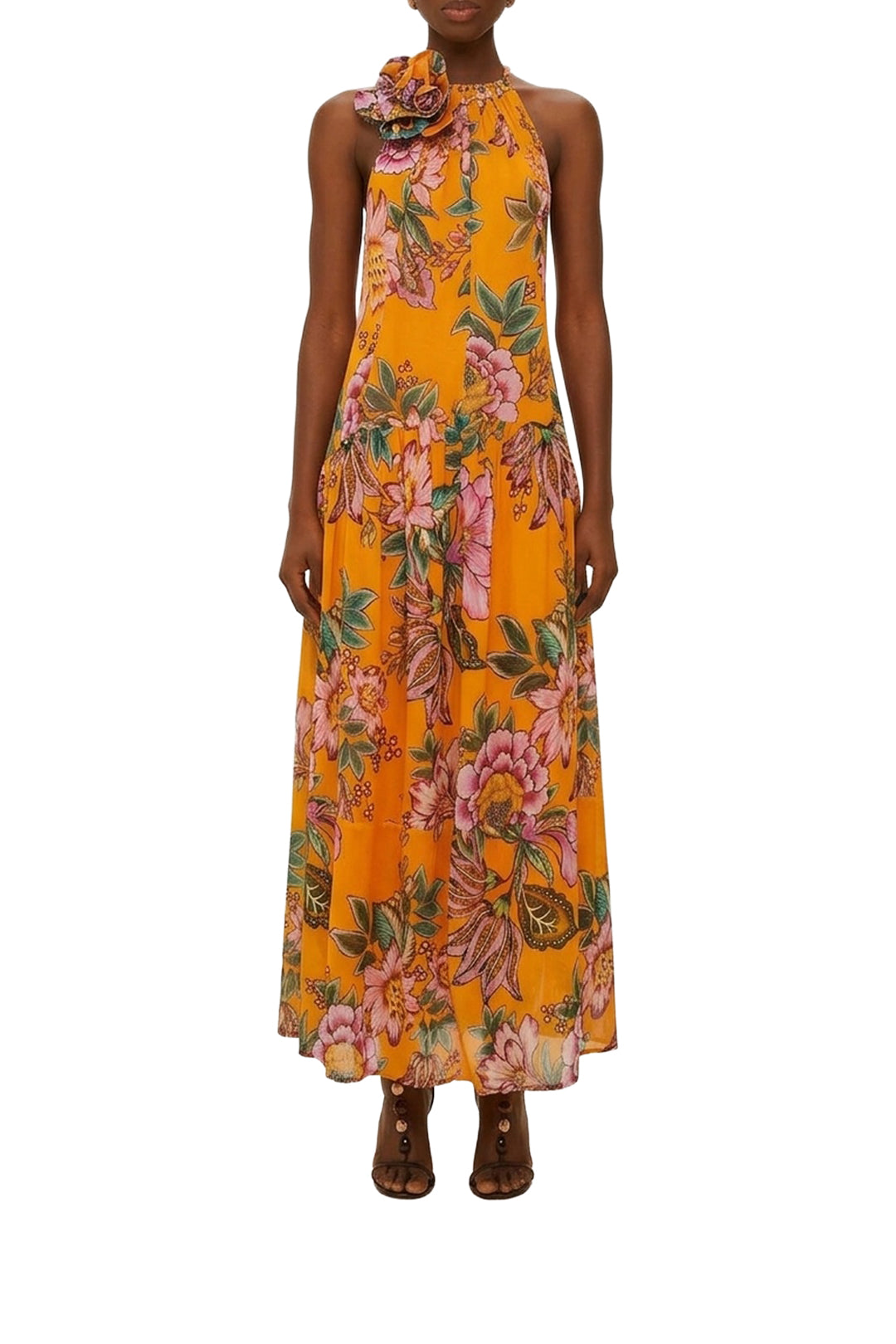 Robe longue Wonderful Bouquet - Orange
