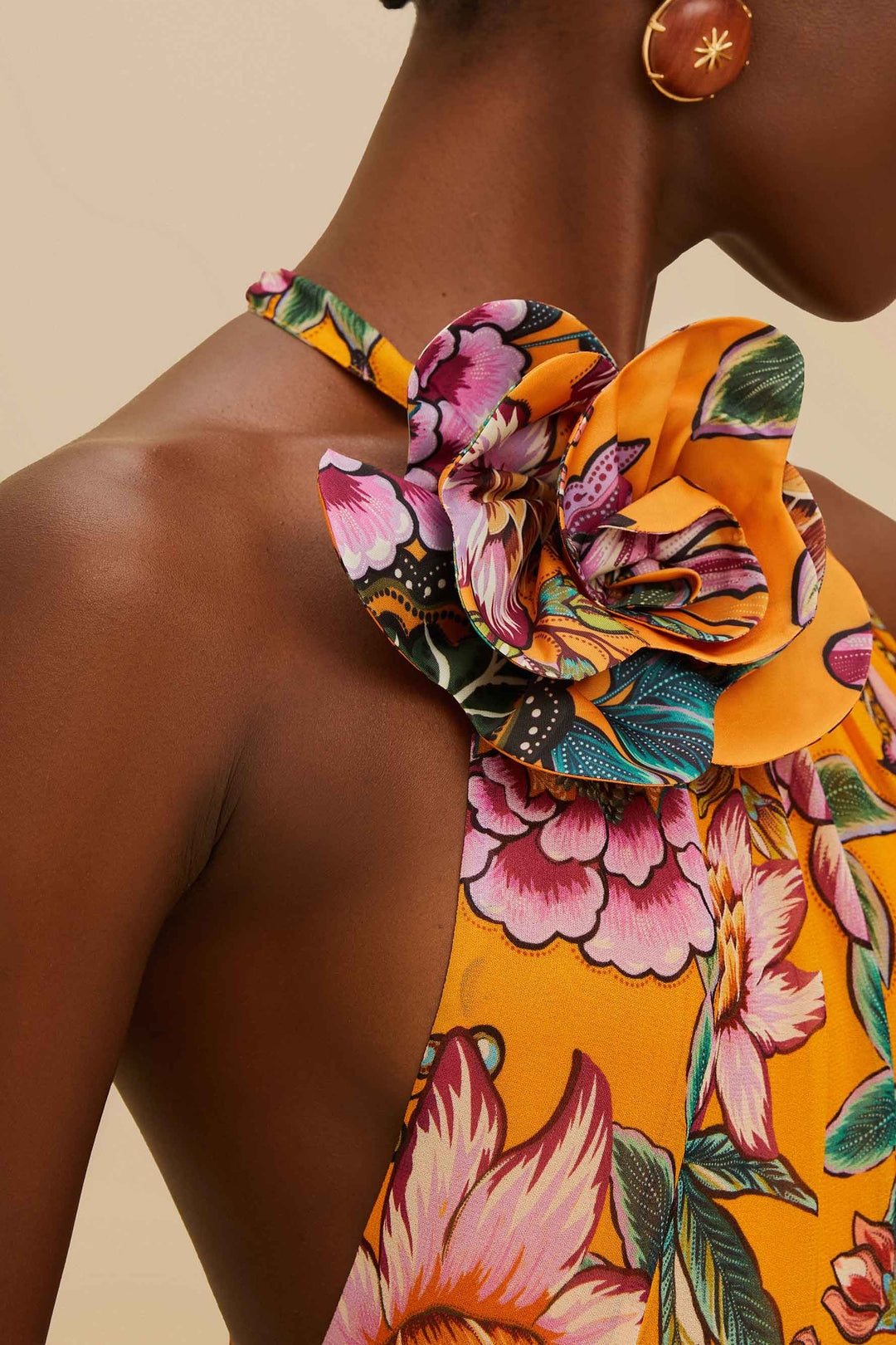 Robe longue Wonderful Bouquet - Orange