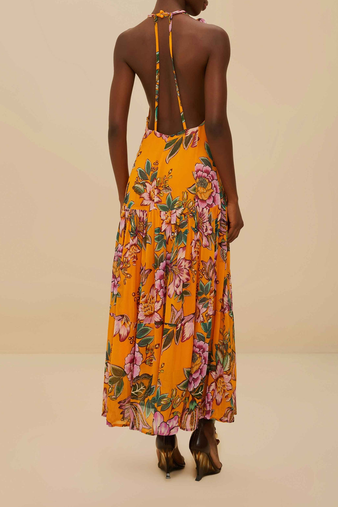 Robe longue Wonderful Bouquet - Orange