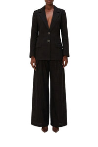 Cotton Eyelet Blazer - Black