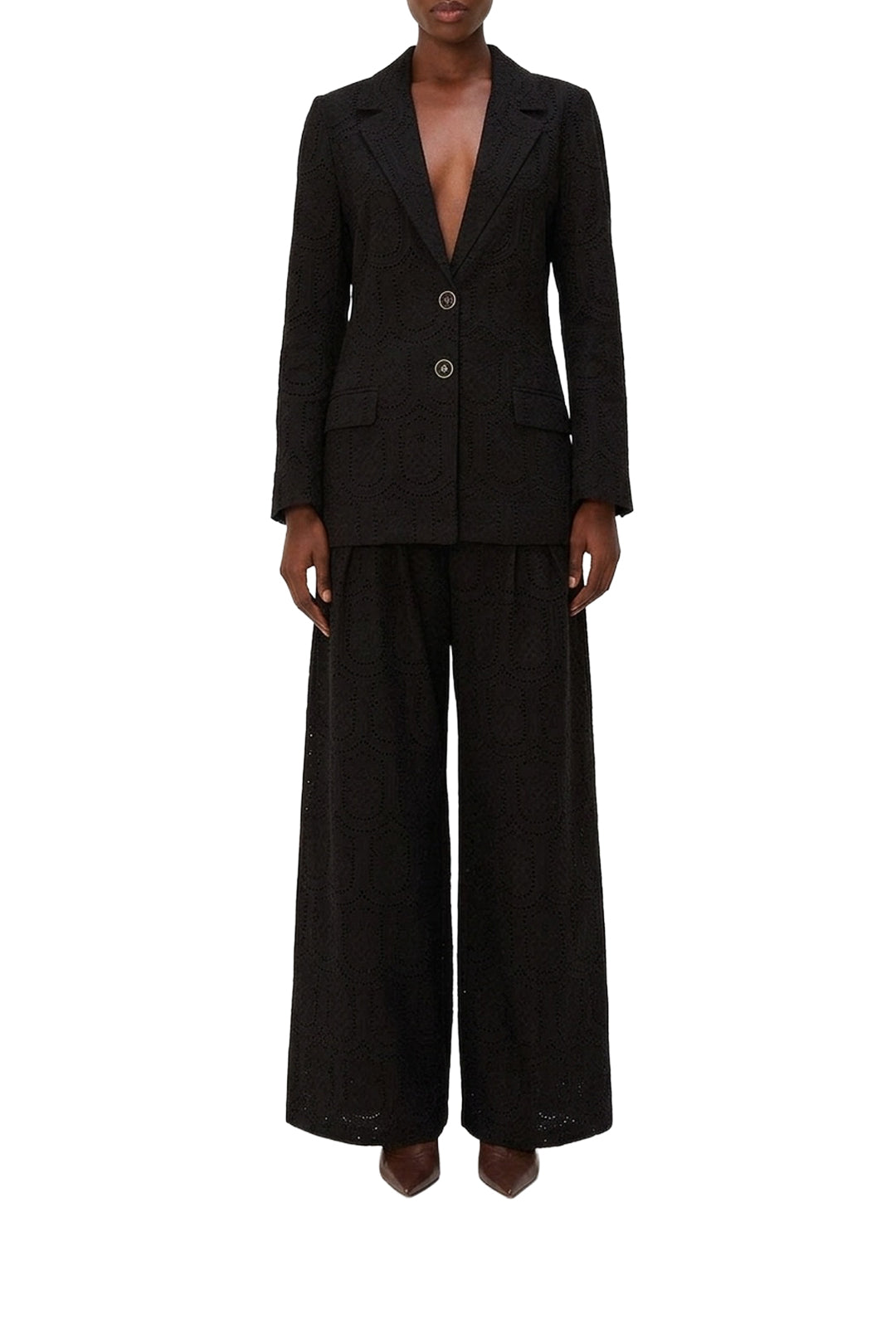 Blazer Eyelet en coton - Noir