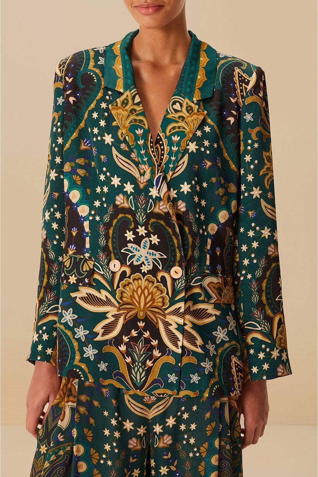Blazer Jaipur à motifs - Vert