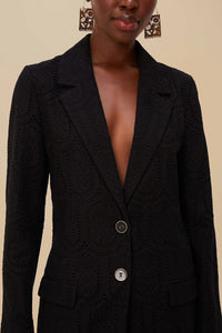 Blazer Eyelet en coton - Noir