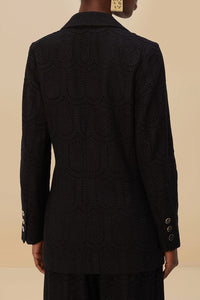 Blazer Eyelet en coton - Noir
