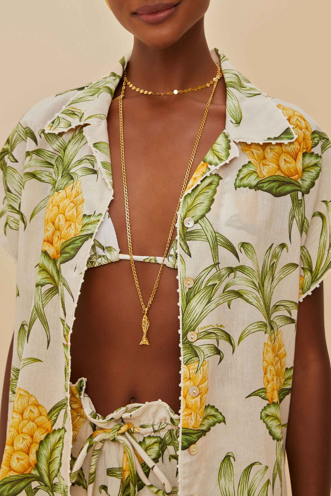 Delicate Pineapple Shirt - Yellow