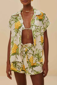 Pineapple Off White Short Plage - Pineapple Off White