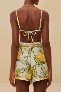 Delicate Pineapple Shorts - Beige
