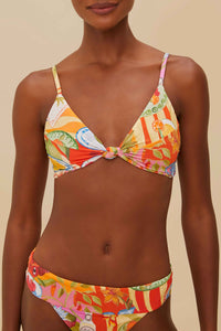 Summer Picnic Knot bikini top - Red