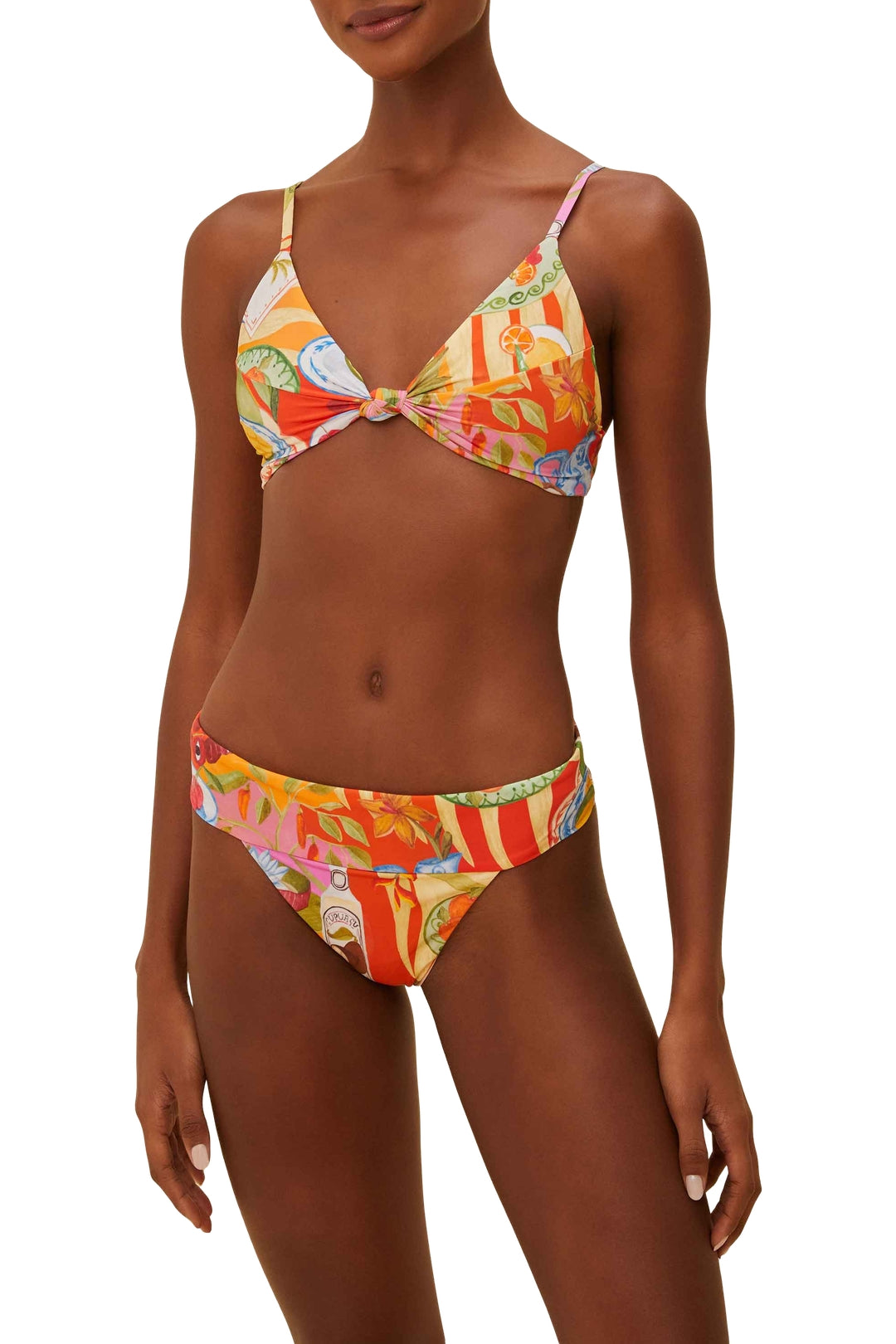 Summer Picnic Knot bikini top - Red