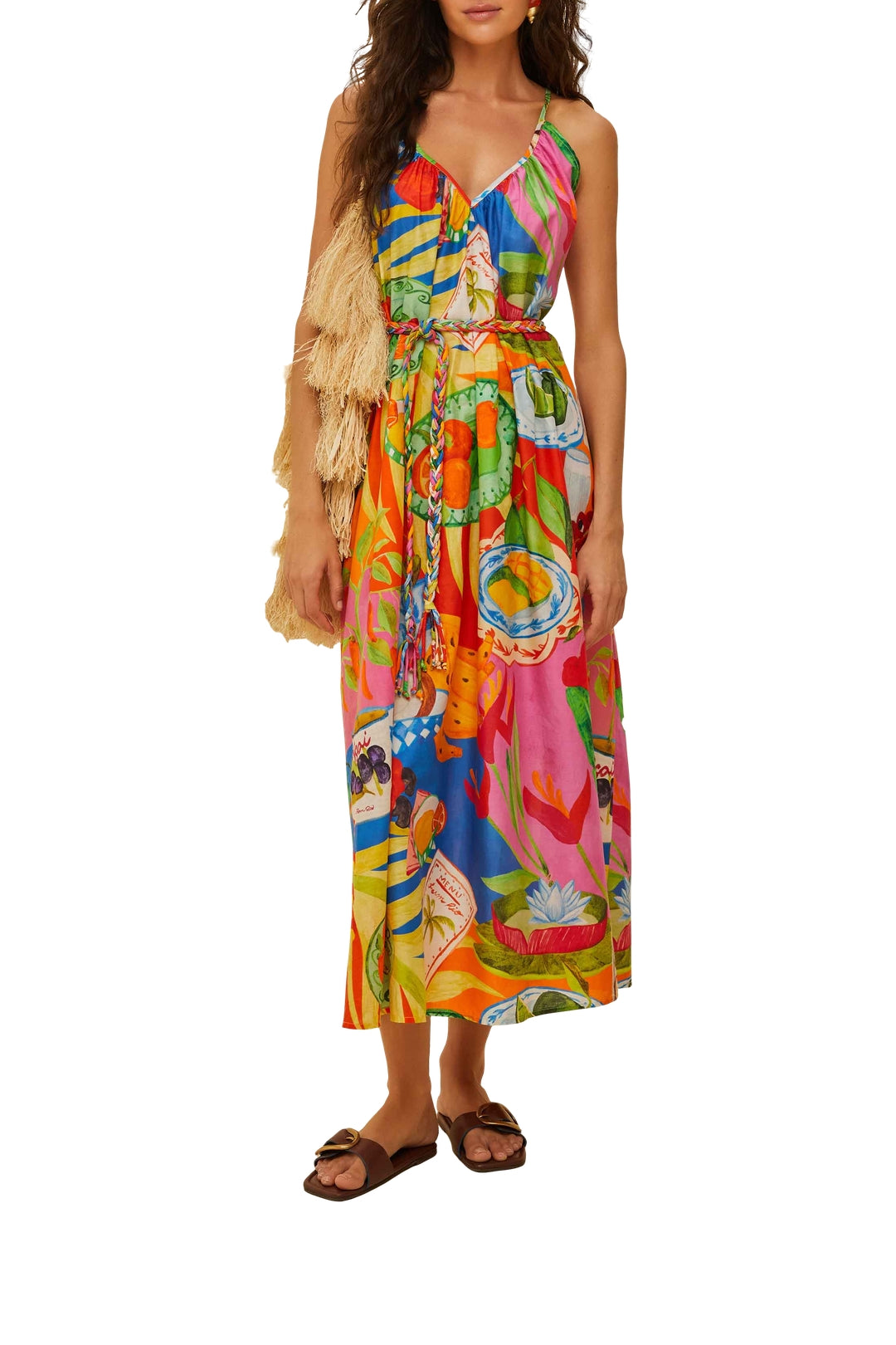 Robe longue Summer Picnic - Multicolore