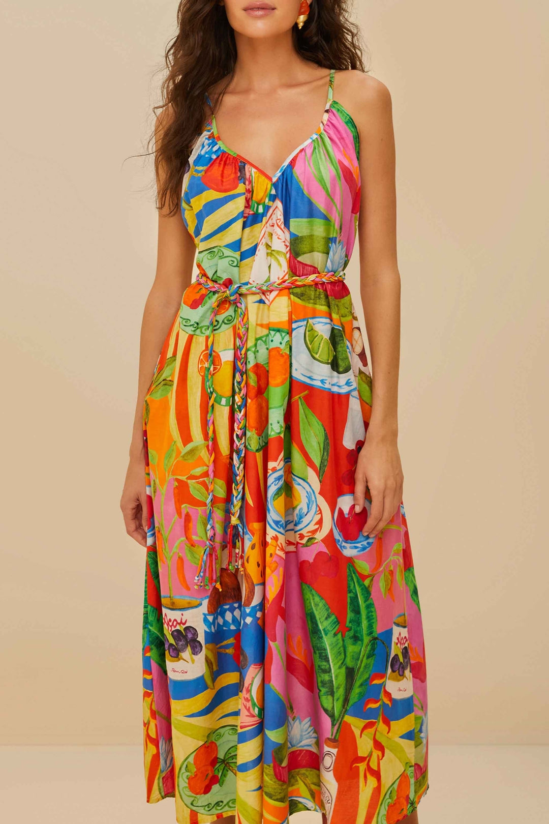 Robe longue Summer Picnic - Multicolore