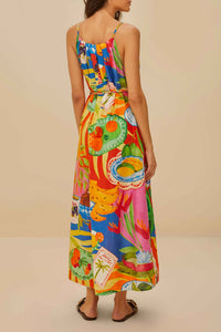 Robe longue Summer Picnic - Multicolore