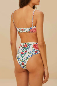 Flower Tapestry bikini top - Blue